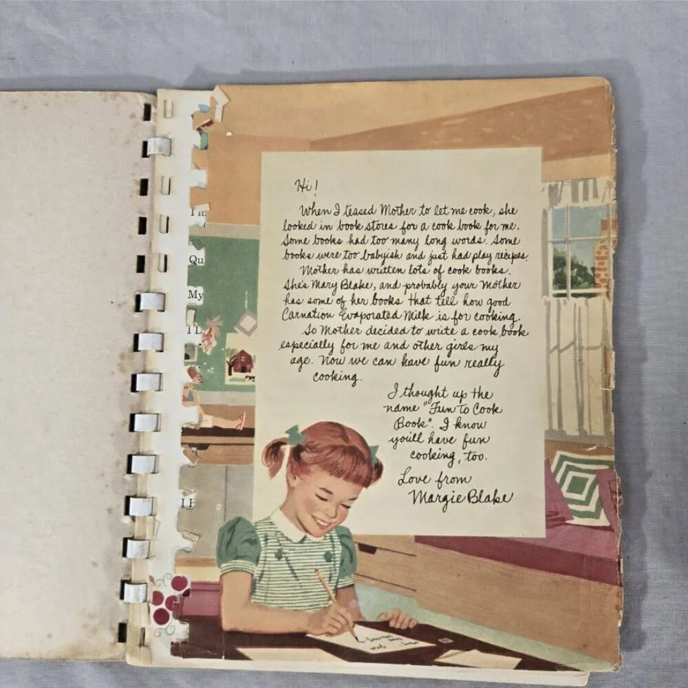 VTG Children's Fun to Cook Book Carnation Company Spiral Bound 1955 Margie Blake